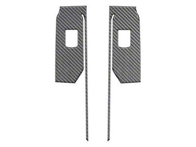 Rear Door Switch Accent Trim; Domed Carbon Fiber (20-24 Silverado 2500 HD Double Cab, Crew Cab)