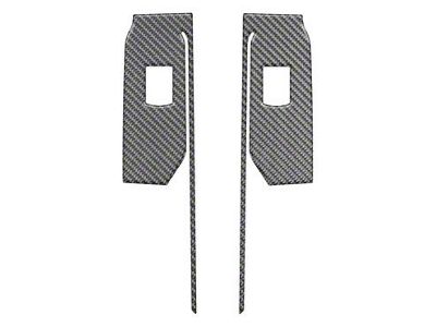 Rear Door Switch Accent Trim; Domed Matte Carbon Fiber (20-25 Silverado 2500 HD Double Cab, Crew Cab)