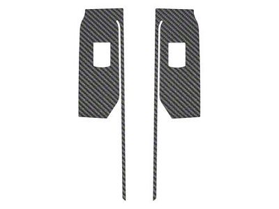 Rear Door Switch Accent Trim; Raw Carbon Fiber (20-25 Silverado 2500 HD Double Cab, Crew Cab)