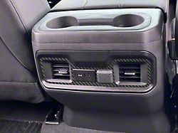 Rear USB Accent Trim; Raw Carbon Fiber (20-26 Silverado 2500 HD)