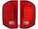 Red C-Bar LED Tail Lights; Chrome Housing; Red Lens (07-14 Silverado 2500 HD)