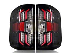 Renegade Series LED Tail Lights; Gloss Black Housing; Clear Lens (15-19 Silverado 2500 HD w/o Factory LED Tail Lights)