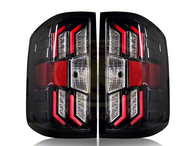 Renegade Series LED Tail Lights; Gloss Black Housing; Clear Lens (15-19 Silverado 2500 HD w/o Factory LED Tail Lights)
