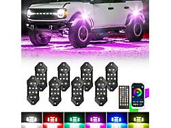RGB-W LED Rock lights; Set of 8 (Universal; Some Adaptation May Be Required)