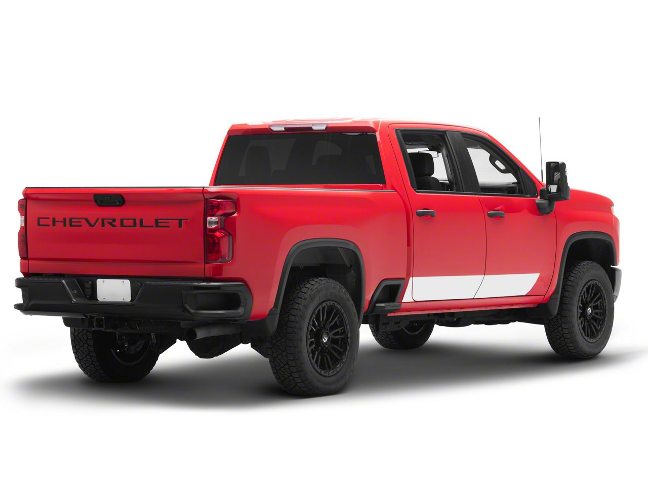 Pair Black Rocker Panels 07-13 Chevy Silverado GMC Sierra Crew Cab | Direct Replacement Side Skirts