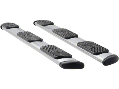 Regal 7-Inch Wheel-to-Wheel Oval Side Step Bars; Polished Stainless (07-14 Silverado 2500 HD Crew Cab w/ 6.50-Foot Standard Box)