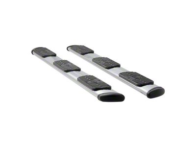 Regal 7-Inch Oval Side Step Bars without Mounting Brackets; Polished Stainless (07-19 6.0L Silverado 2500 HD Crew Cab w/ 8-Foot Long Box)