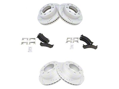 Semi-Metallic Performance 8-Lug Brake Rotor and Pad Kit; Front and Rear (07-10 Silverado 2500 HD)