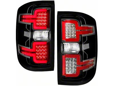 Sequential LED Tail Lights; Black Housing; Clear Lens (15-19 Silverado 2500 HD w/ Factory Halogen Tail Lights)
