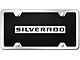 Silverado License Plate; Chrome on Black (Universal; Some Adaptation May Be Required)