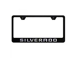 Silverado License Plate Frame; Black (Universal; Some Adaptation May Be Required)