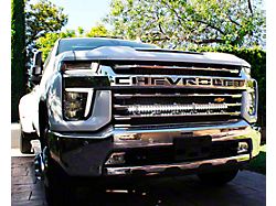 Single 40-Inch White LED Light Bar with Grille Mounting Brackets (20-24 Silverado 2500 HD)