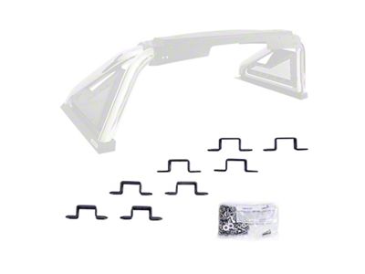 Go Rhino Sport Bar 2.0 Roll Bar 3-Inch Cube Light Mounting Brackets; Textured Black (11-19 Silverado 2500 HD)