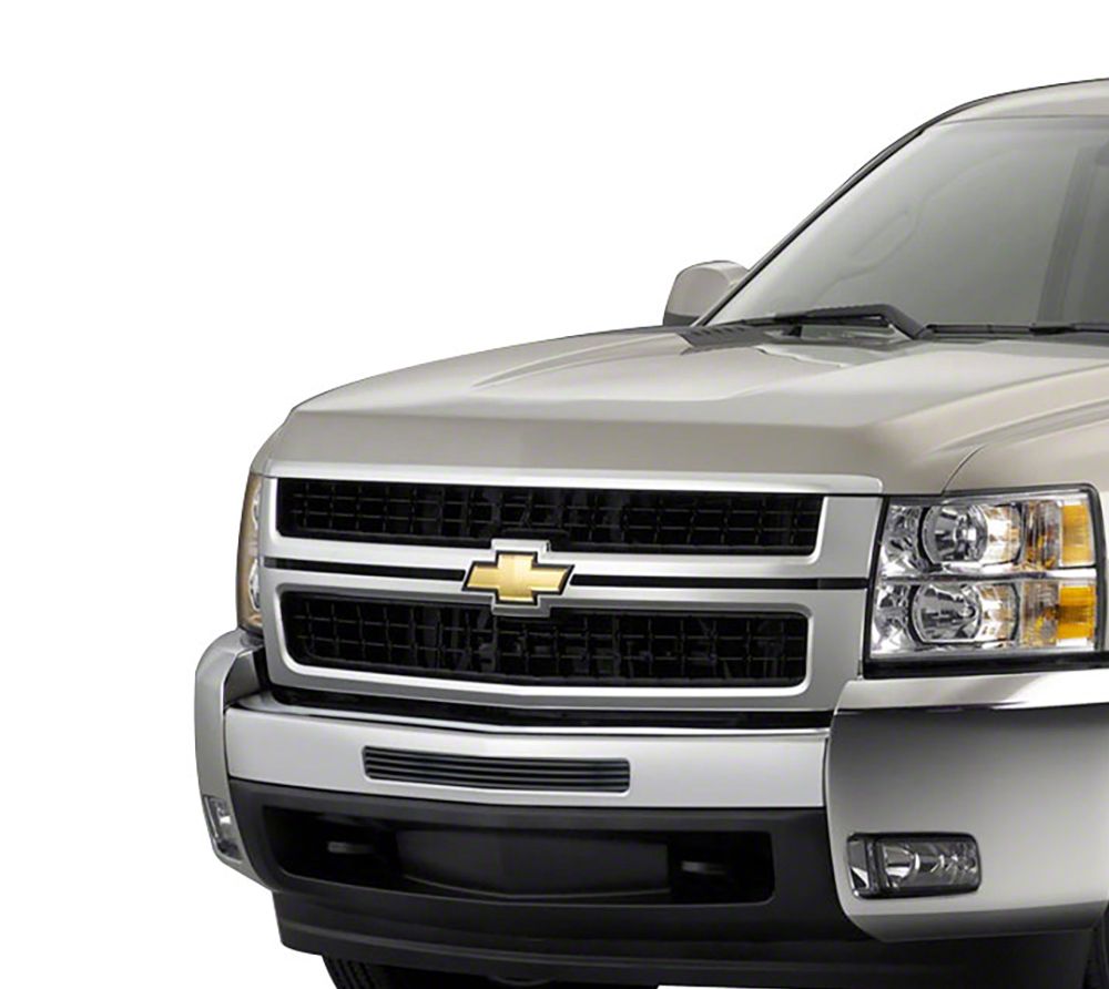 USグリル 07-10 Chevy Silverado 2500/3500ステンレス4個入りブラックリベットメッシュグリル For 07-10 Che Perfit Liner フロントプラスチッククロームフレーム マットブラック インサートグリル2007-2010 Chevy Silverado  2500HD 3500HD WT LT LTZ 25825521 GM1200608に対応