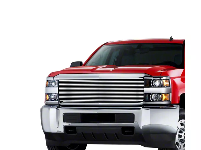 Stainless Steel Billet Upper Grille Insert; Chrome (15-19 Silverado 2500 HD)