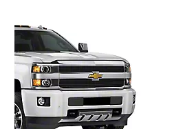 Stainless Steel Billet Upper Grille Overlay; Black (15-18 Silverado 2500 HD w/o Z71 Package, Excluding High Country)