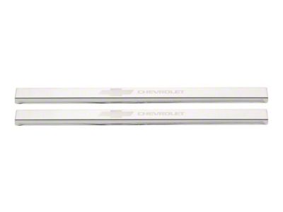 Putco Stainless Steel Door Sills with Bow Tie Etching (20-24 Silverado 2500 HD Regular Cab, Double Cab)