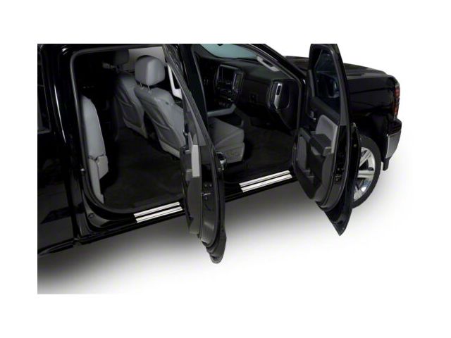 Putco Stainless Steel Door Sills with Chevrolet Logo (15-19 Silverado 2500 HD Crew Cab)