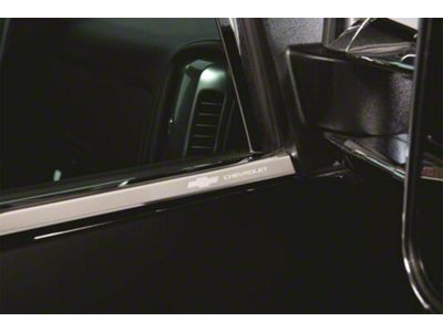 Putco Stainless Steel Window Trim with Bowtie Logo (07-14 Silverado 2500 HD Crew Cab)