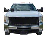 Stainless Steel Wire Upper Replacement Grille; Black (07-10 Silverado 2500 HD)