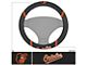 Steering Wheel Cover with Baltimore Orioles Logo; Black (Universal; Some Adaptation May Be Required)