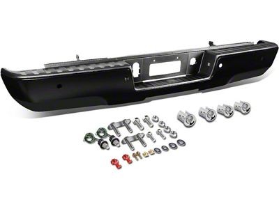 Step Bumper; Rear; With Parking Distance Sensor Hole; Black (14-16 Silverado 2500 HD)