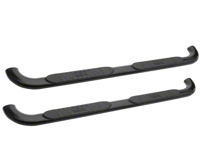Platinum 4-Inch Oval Side Step Bars; Black (07-14 Silverado 2500 HD Extended Cab)