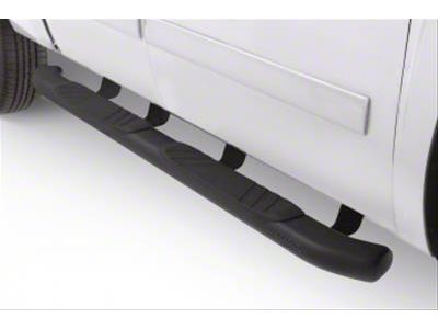 5-Inch Oval Curved Nerf Side Step Bars; Black (07-19 Silverado 2500 HD Crew Cab)