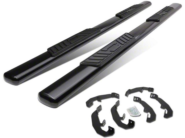 5-Inch Nerf Side Step Bars; Black (20-24 Silverado 2500 HD Double Cab)