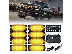 Tactical 24 Series Grille and Surface Mount Light; Set of 8; White and Amber (Universal; Some Adaptation May Be Required)