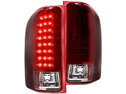 LED Tail Lights; Chrome Housing; Red Lens (07-14 Silverado 2500 HD)