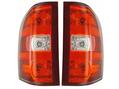 Tail Lights; Chrome Housing; Red Lens (07-14 Silverado 2500 HD)