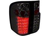 LED Tail Lights; Chrome Housing; Smoked Lens (07-14 Silverado 2500 HD)