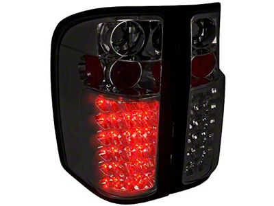 LED Tail Lights; Chrome Housing; Smoked Lens (07-14 Silverado 2500 HD)