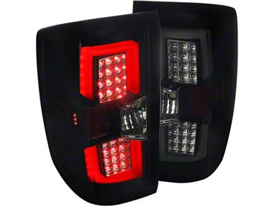 LED Tail Lights; Gloss Black Housing; Smoked Lens (15-19 Silverado 2500 HD w/ Factory Halogen Tail Lights)