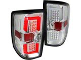 LED Tail Lights; Chrome Housing; Clear Lens (15-19 Silverado 2500 HD w/ Factory Halogen Tail Lights)
