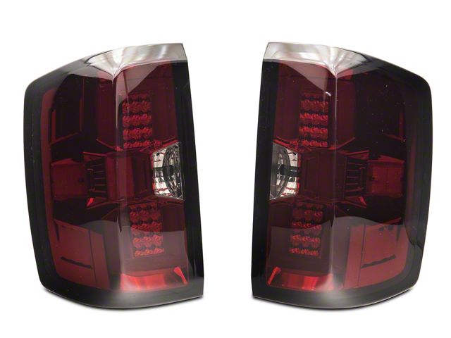 LED Tail Lights; Chrome Housing; Red Smoked Lens (15-19 Silverado 2500 HD w/ Factory Halogen Tail Lights)
