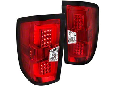 LED Tail Lights; Chrome Housing; Red Lens (15-19 Silverado 2500 HD w/ Factory Halogen Tail Lights)