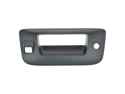 Tailgate Handle Bezel with Lock Provision and Backup Camera Opening; Paint to Match Black (07-14 Silverado 2500 HD)