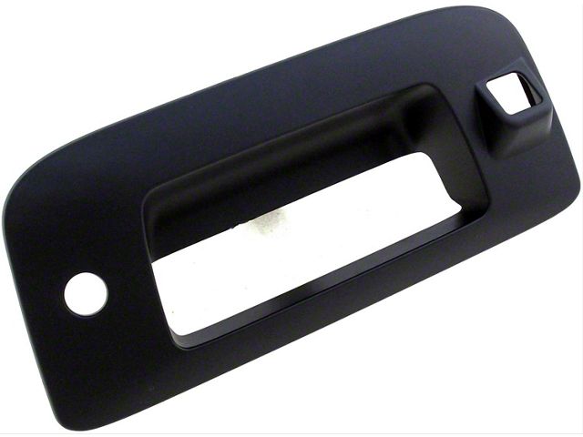 Tailgate Handle Bezel; Smooth Black; With Keyhole And Backup Camera (09-14 Silverado 2500 HD)