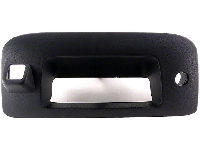 Tailgate Handle Bezel; Textured Black; With Backup Camera and Keyhole (09-14 Silverado 2500 HD)