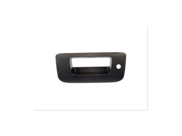 Tailgate Handle Bezel; Textured Black; With Keyhole (07-14 Silverado 2500 HD)