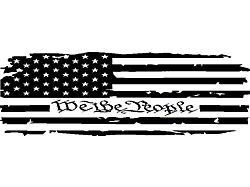Tailgate Tattered We The People Flag Decal; Matte Black (07-25 Silverado 2500 HD)