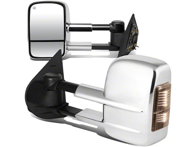 Towing Mirror; Powered; Heated; Smoked Signal; Chrome; Pair (07-12 Silverado 2500 HD)