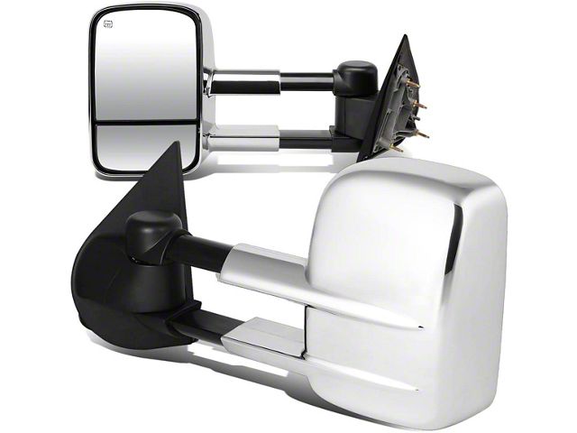 Towing Mirror; Powered; Heated; Chrome; Pair (14-17 Silverado 2500 HD)