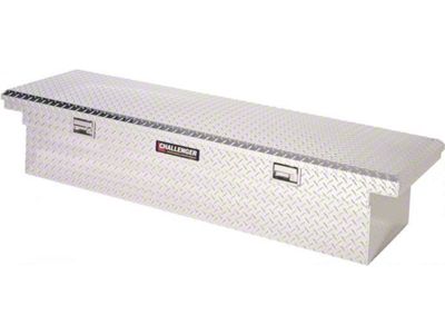 Challenger Low Profile Single Lid Crossover Tool Box; Brite (07-10 Silverado 2500 HD)