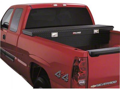 Challenger Low Profile Single Lid Crossover Tool Box; Black (07-10 Silverado 2500 HD)