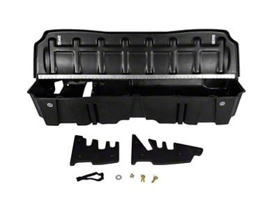 Underseat Storage with Lockable Lid; Black (20-26 Silverado 2500 HD Crew Cab)
