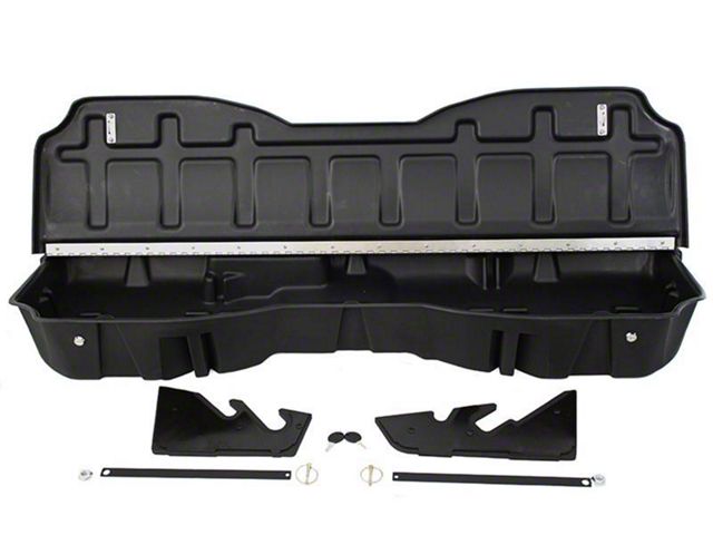 Underseat Storage with Lockable Lid; Black (15-19 Silverado 2500 HD Crew Cab)