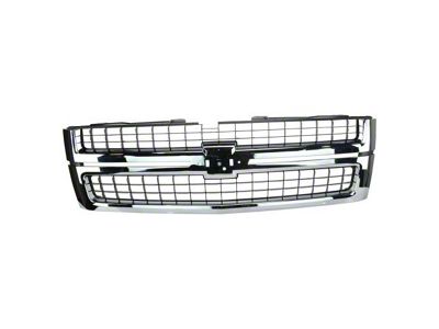 Upper Replacement Grille; Chrome and Black (07-10 Silverado 2500 HD)